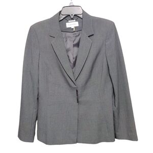 Calvin Klein Gray Snap Button Front Classic Blazer Jacket Women's Size 10